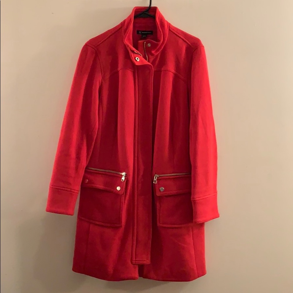 INC. Red Trench Coat. Size: Large.